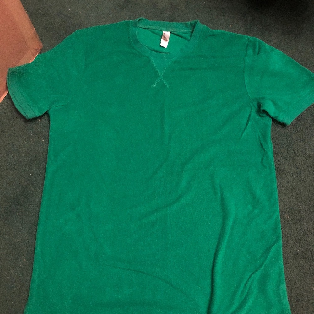 Green Unisex American Apparel Terry Tee